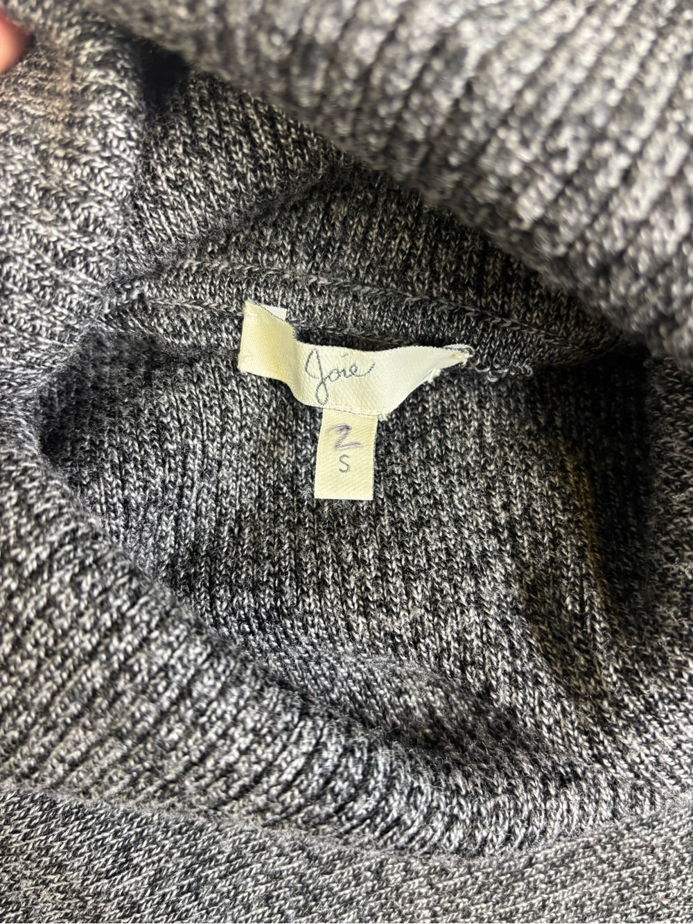 JOIE 100% Wool Turtleck Poncho Style Seeater Size Small in Gray - Picture 6 of 9
